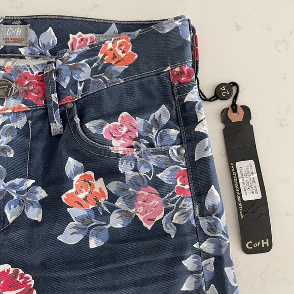 Aritzia Citizens of Humanity Mandy HiWaist Retro Slim RollUp Jeans Rose Navy 24 - Picture 6 of 16